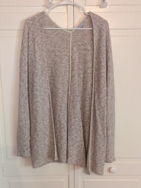 American Eagle Outfitters Open-Front Heathered Taupe Cardigan Size XL